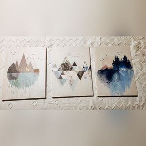 Abstract Mountain Canvas Wall Art (12"x16")